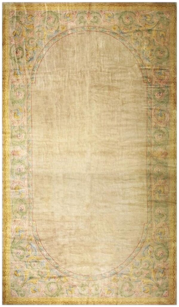 1920s antique oversized sand ground floral medallion french savonnerie rug 1 1920s antique oversized sand ground floral medallion french savonnerie rug