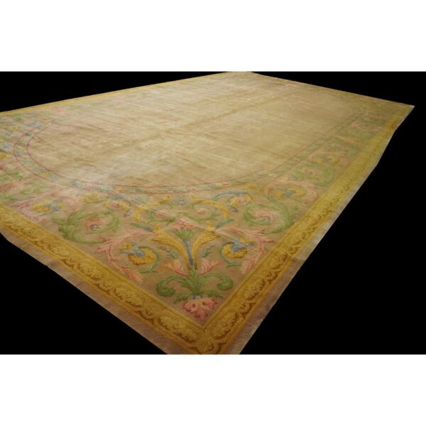 1920s antique oversized sand ground floral medallion french savonnerie rug 2 1920s antique oversized sand ground floral medallion french savonnerie rug - detail view 1
