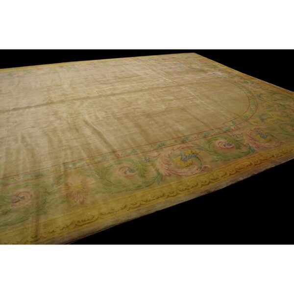 1920s antique oversized sand ground floral medallion french savonnerie rug 4 1920s antique oversized sand ground floral medallion french savonnerie rug - detail view 3