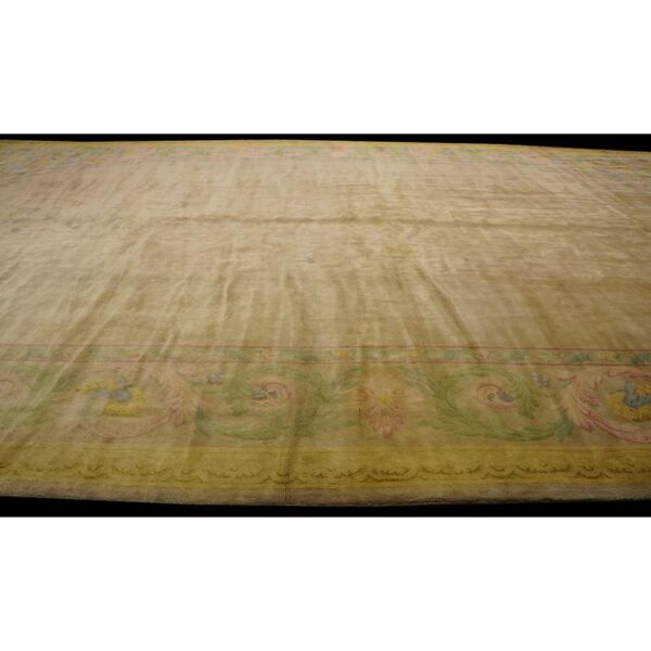 1920s antique oversized sand ground floral medallion french savonnerie rug 5 1920s antique oversized sand ground floral medallion french savonnerie rug - detail view 4