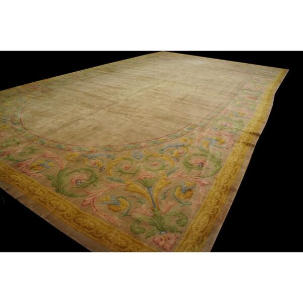 1920s antique oversized sand ground floral medallion french savonnerie rug 7 1920s antique oversized sand ground floral medallion french savonnerie rug - detail view 6