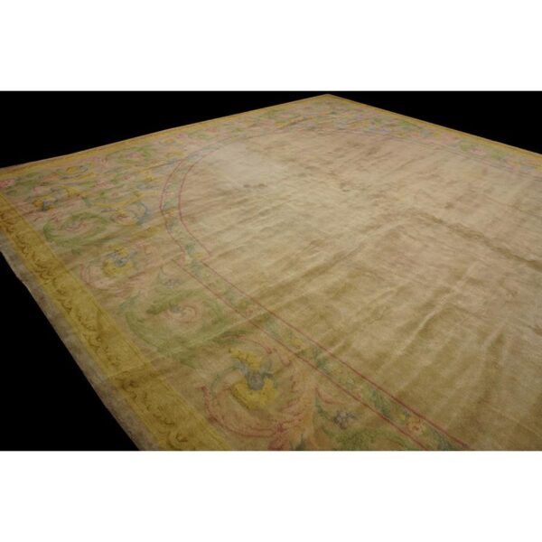 1920s antique oversized sand ground floral medallion french savonnerie rug 8 1920s antique oversized sand ground floral medallion french savonnerie rug - detail view 7