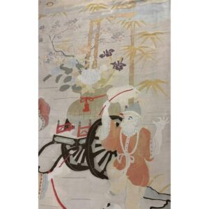 1920s Beige Field Artistic East Asian Heritage Antique Japenese Kesi Woven Rug - detail view 6
