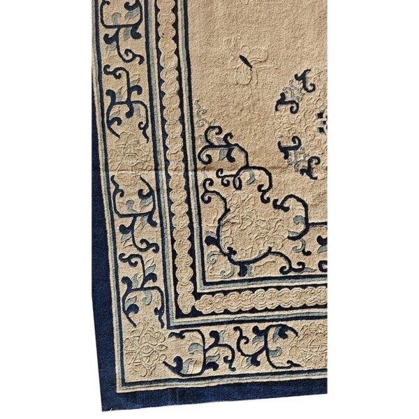 1920s beige ground medallion traditional motif antique chinese peking wool rug 2 1920s beige ground medallion traditional motif antique chinese peking wool rug - detail view 1