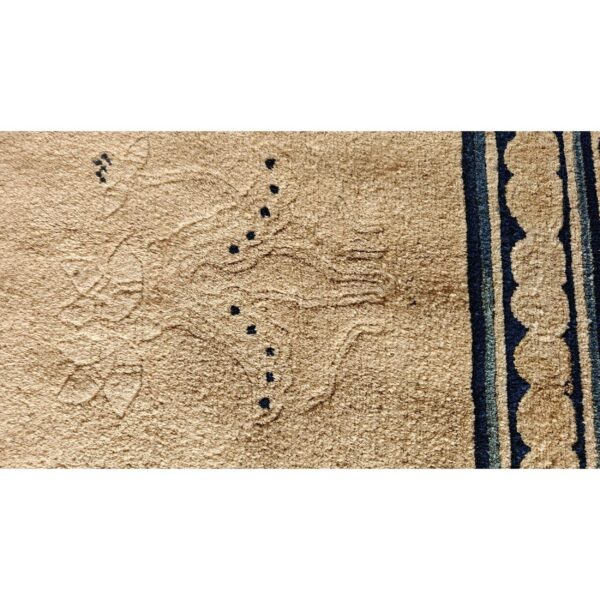1920s beige ground medallion traditional motif antique chinese peking wool rug 3 1920s beige ground medallion traditional motif antique chinese peking wool rug - detail view 2
