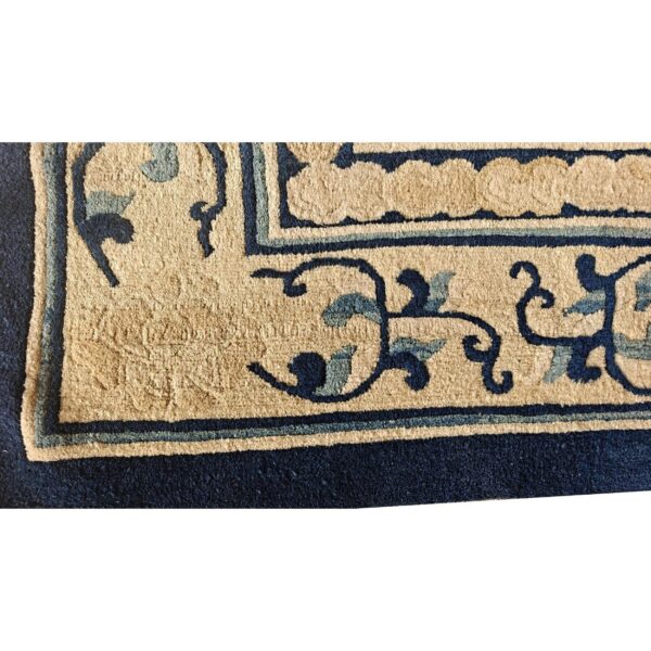 1920s beige ground medallion traditional motif antique chinese peking wool rug 4 1920s beige ground medallion traditional motif antique chinese peking wool rug - detail view 3