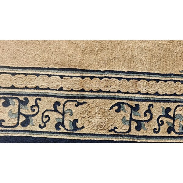 1920s beige ground medallion traditional motif antique chinese peking wool rug 5 1920s beige ground medallion traditional motif antique chinese peking wool rug - detail view 4