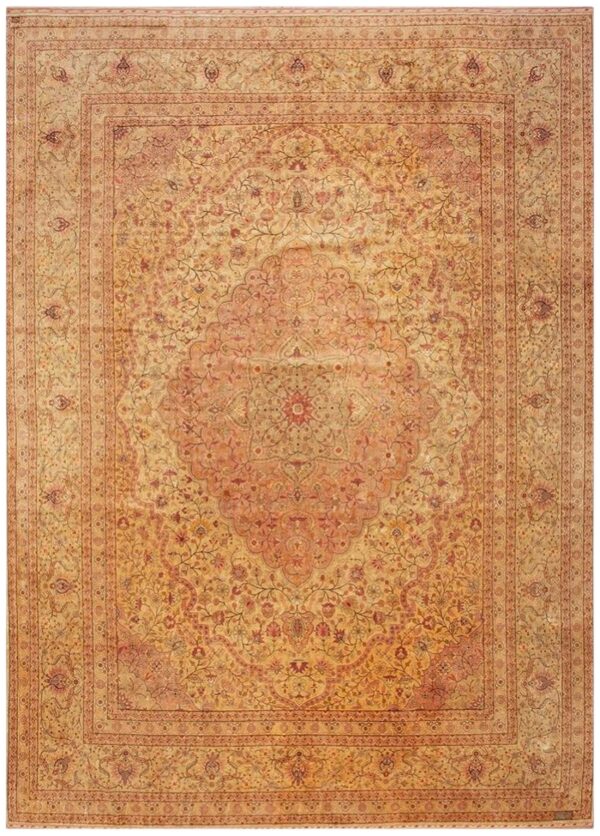 1920s beige ground traditional floral antique herekeh silk metal turkish rug 1 1920s beige ground traditional floral antique herekeh silk metal turkish rug
