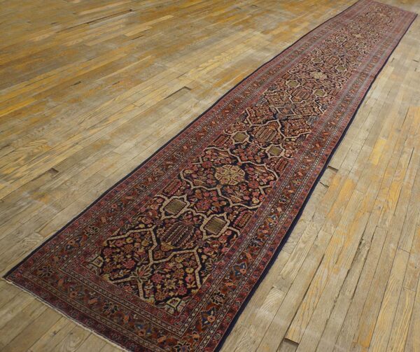 1920s black geometric antique persian sarouk rug 2' 7'' x 19' 0'' handknotted wool carpet 2 1920s black geometric antique persian sarouk rug 2' 7'' x 19' 0'' handknotted wool carpet - detail view 1