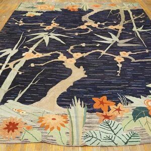 1930s American Hooked Rug in Art Deco Style - detail view 1