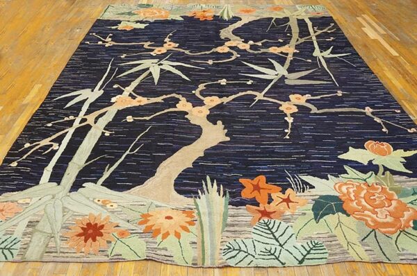 1930s american hooked rug in art deco style - detail view 1