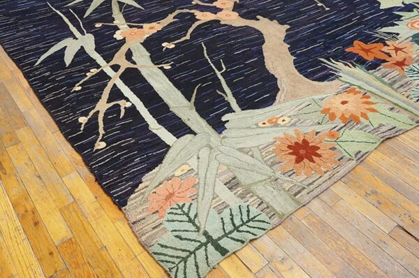 1930s american hooked rug in art deco style - detail view 2