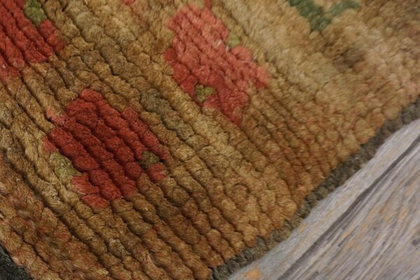 1930s camel tan geometric swedish art deco european wool rug carpet - detail view 3