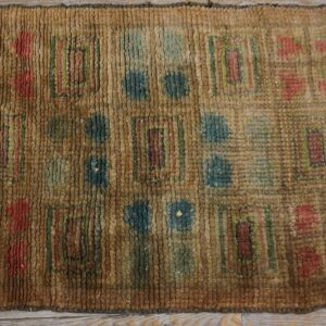 1930s Camel Tan Geometric Swedish Art Deco European Wool Rug Carpet - detail view 6