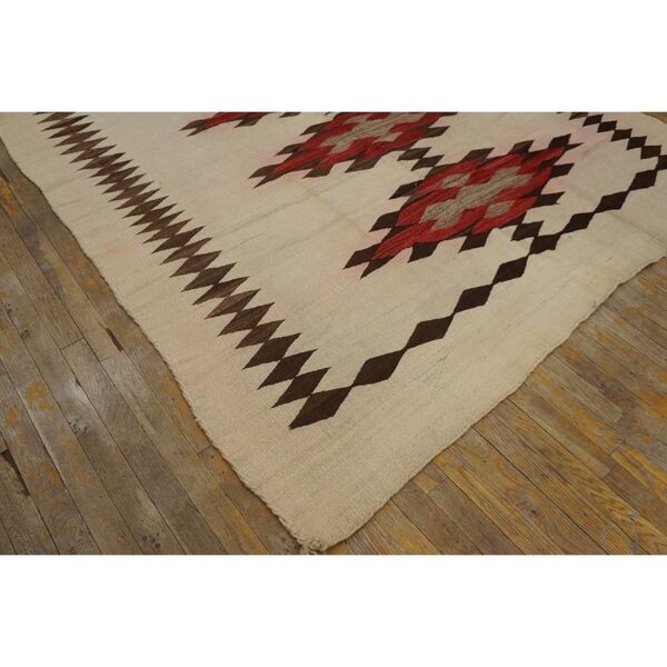 1930s rustic beige field geometric antique american navajo flatweave wool rug 4 1930s rustic beige field geometric antique american navajo flatweave wool rug - detail view 3