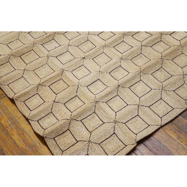 1950s beige cream vintage geometric reed american knotted mid century modern rug 5 1950s beige cream vintage geometric reed american knotted mid century modern rug - detail view 4