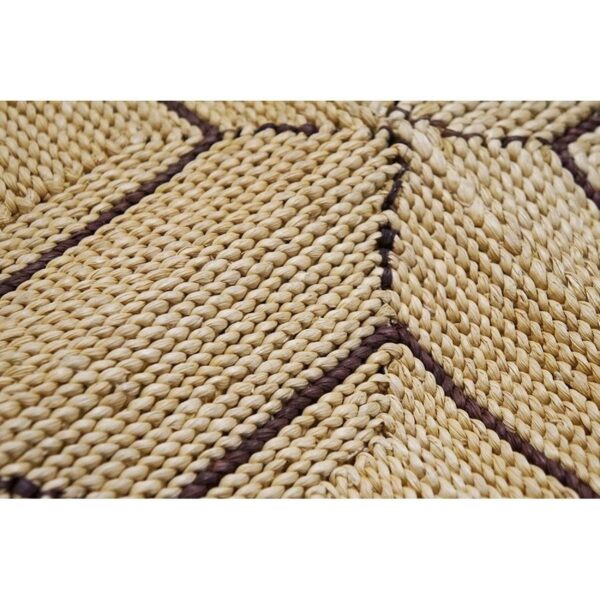 1950s beige cream vintage geometric reed american knotted mid century modern rug 6 1950s beige cream vintage geometric reed american knotted mid century modern rug - detail view 5