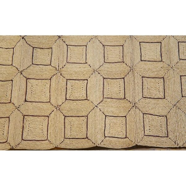 1950s beige cream vintage geometric reed american knotted mid century modern rug 7 1950s beige cream vintage geometric reed american knotted mid century modern rug - detail view 6