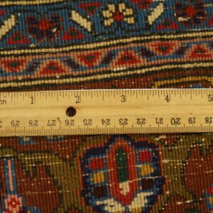 1960s Orange Salmon Medallion Vintage Persian Moud Rug 6' 9''x 8' Handknotted Wool Carpet - detail view 5