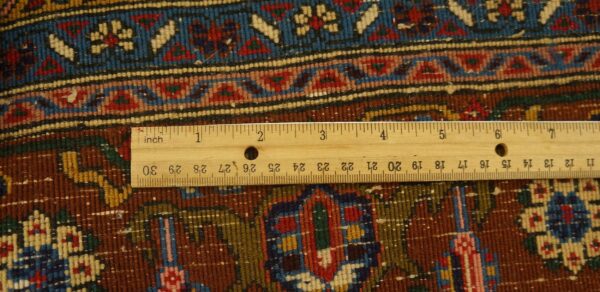 1960s orange salmon medallion vintage persian moud rug 6' 9''x 8' handknotted wool carpet 6 1960s orange salmon medallion vintage persian moud rug 6' 9''x 8' handknotted wool carpet - detail view 5