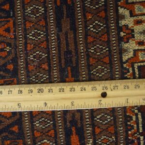 1980s Multicolor Geometric Vintage Persian Bukhara Rug 4' X 5'8'' Handknotted Wool Carpet - detail view 4