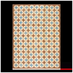 2000s Brown Geometric Modern Contemporary Hooked Rug 10' X 14' Handwoven Wool Carpet