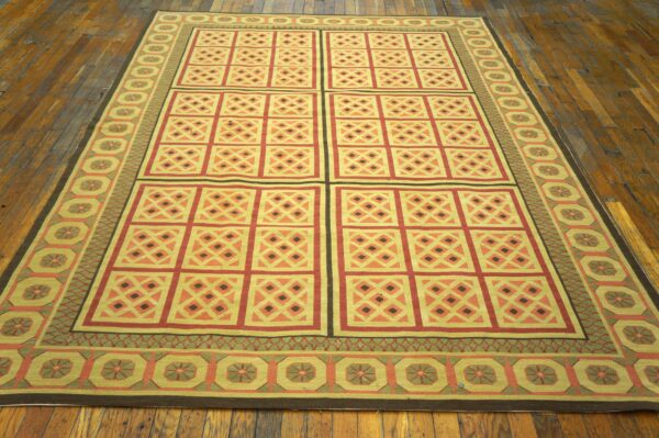 2020s multicolor geometric contemporary art deco needlepoint rug 6' x 9' flatweave wool carpet 2 2020s multicolor geometric contemporary art deco needlepoint rug 6' x 9' flatweave wool carpet - detail view 1
