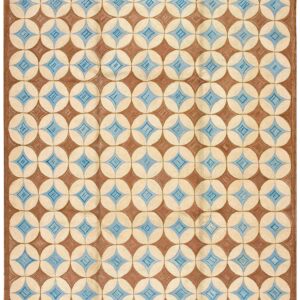 2000s Brown Geometric Modern Contemporary Hooked Rug 10' X 14' Handwoven Wool Carpet