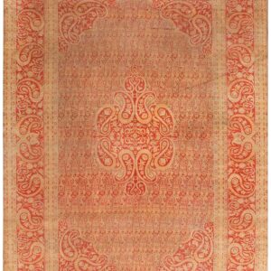 Gorgeous Decorative Beige Ground Color With Exquisite Medallion Design Antique Indian Amritsar Rug