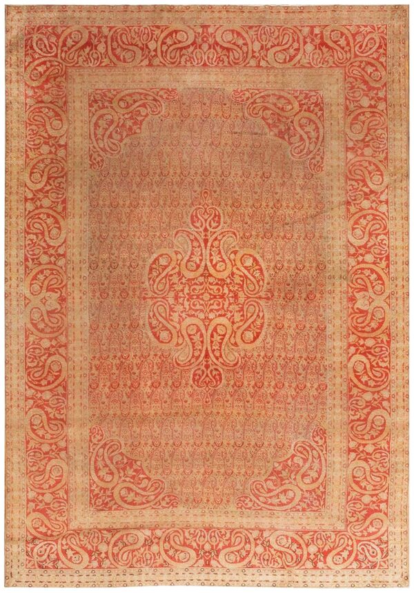 Gorgeous decorative beige ground color with exquisite medallion design antique indian amritsar rug 1 Gorgeous decorative beige ground color with exquisite medallion design antique indian amritsar rug
