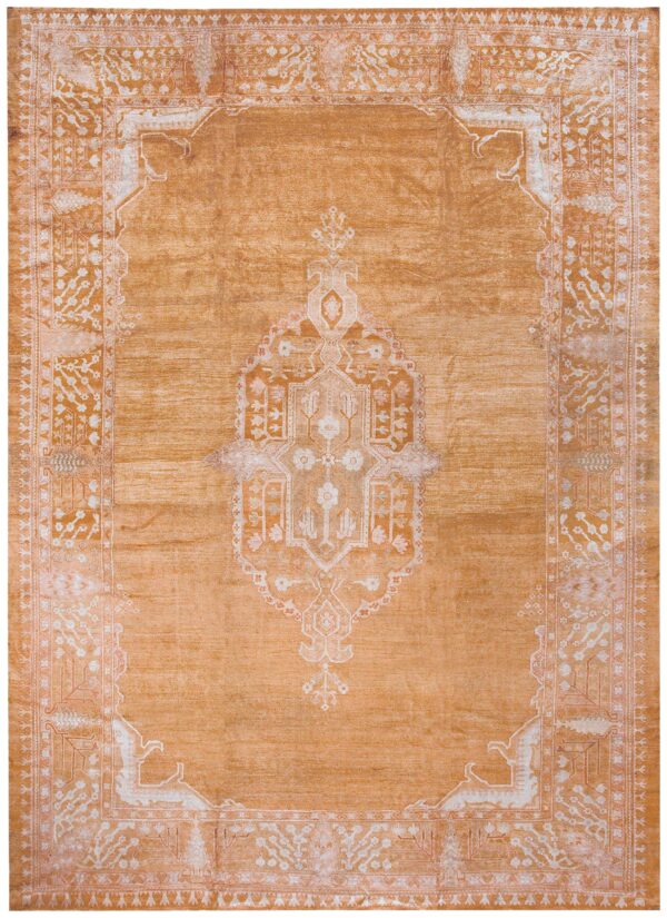 Elegant medallion design on remarkable rare and breathtaking gold background color antique indian agra rug 1 Elegant medallion design on remarkable rare and breathtaking gold background color antique indian agra rug