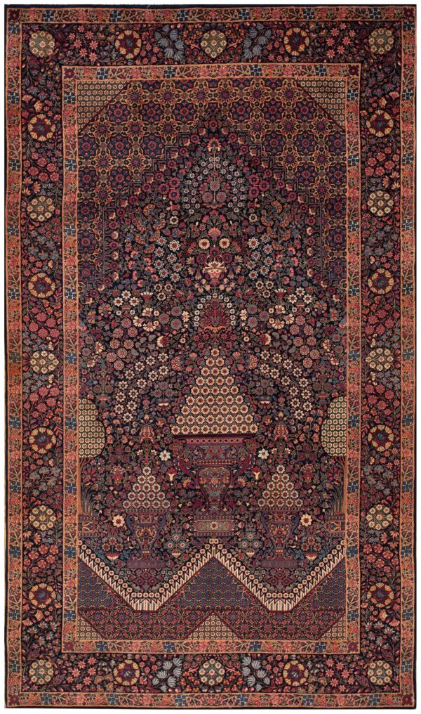1900s blue navy medallion floral antique persian kerman rug 4'10'' x 8'4'' handknotted wool carpet 1 1900s blue navy medallion floral antique persian kerman rug 4'10'' x 8'4'' handknotted wool carpet