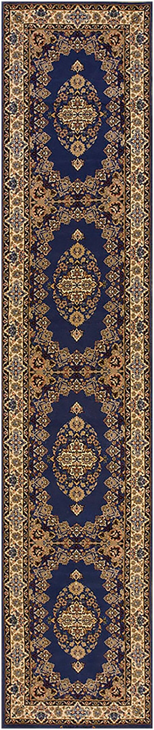 Genuine traditional blue open field floral-medallion vintage persian isfahan runner 1 Genuine traditional blue open field floral-medallion vintage persian isfahan runner