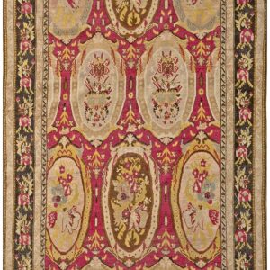 Remarkable Red-Ruby Background Color With Black Border and Medallion/Crest Design Antique Caucasian Karabagh Rug
