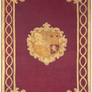 1860s Red Burgandy Floral Medallion Antique English Axminster Rug 9' X 13' 3" Handwoven Wool Carpet