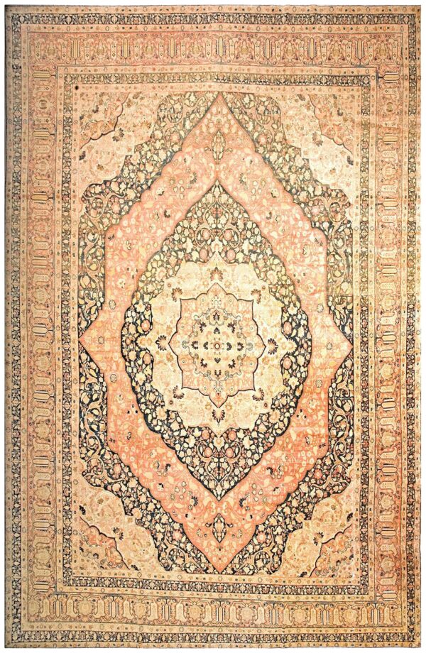 1930s ivory salmon medallion antique persian tabriz rug 11'2" x17'4" handknotted wool carpet 1 1930s ivory salmon medallion antique persian tabriz rug 11'2" x17'4" handknotted wool carpet