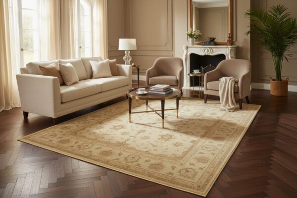 Iris peshawar multicolor hand knotted wool rug 7 Beige peshawar traditional oriental hand-knotted wool area rug