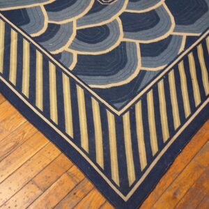 Antique English Pontremoli Needlepoint Rug With a Unique Dragon in the Centre - detail view 5