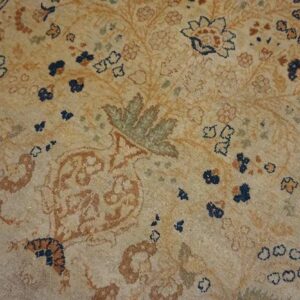 Extremely Fine Floral Vase Pattern Ivory Cream Field With Rustic Tones Late 19th Century Antique Persian Tabriz Islamic Prayer Rug - detail view 5
