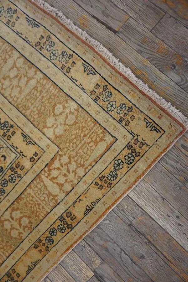 Extremely fine floral vase pattern ivory cream field with rustic tones late 19th century antique persian tabriz islamic prayer rug 8 Extremely fine floral vase pattern ivory cream field with rustic tones late 19th century antique persian tabriz islamic prayer rug - detail view 7