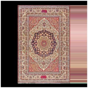 Fine Decorative Medallion Design on Red-Raspberry Background Color Antique Persian Kerman Laver Rug