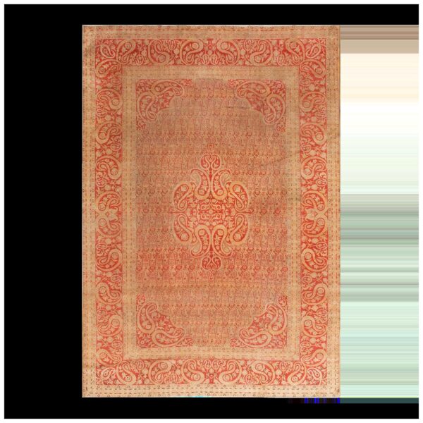 Gorgeous decorative beige ground color with exquisite medallion design antique indian amritsar rug