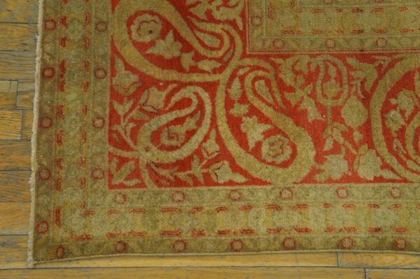 Gorgeous decorative beige ground color with exquisite medallion design antique indian amritsar rug 4 Gorgeous decorative beige ground color with exquisite medallion design antique indian amritsar rug - detail view 3