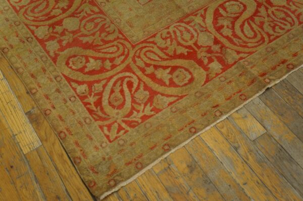 Gorgeous decorative beige ground color with exquisite medallion design antique indian amritsar rug 6 Gorgeous decorative beige ground color with exquisite medallion design antique indian amritsar rug - detail view 5