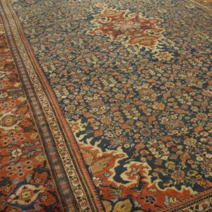 Gorgeous and Stately Antique Persian Sultanabad Rug With Medallion Design - detail view 1