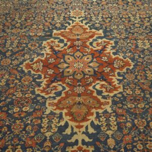 Gorgeous and Stately Antique Persian Sultanabad Rug With Medallion Design - detail view 3