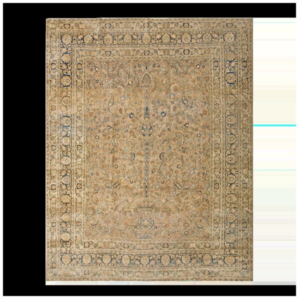 Intricate antique soft color persian khorasan room size area rug 9'2" x 11'10"