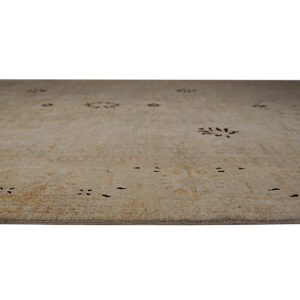 Ivory Hand-Knotted Wool Peshawar Traditional Area Rug 8' x 10'