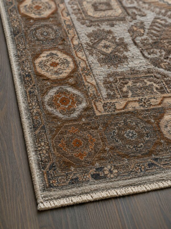 Sloane kazak ivory hand knotted wool rug 5 Ivory and beige kazak hand-knotted wool area rug corner and border detail