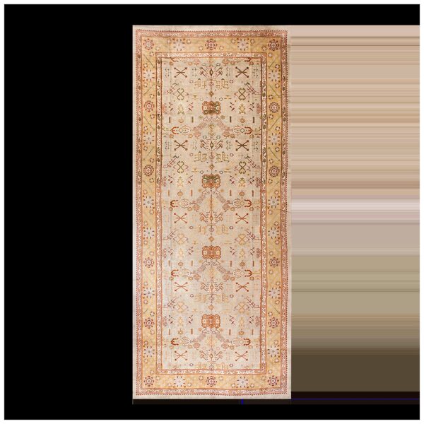 Magnificent white ivory color and superb geometric design antique turkish oushak rug 1 Magnificent white ivory color and superb geometric design antique turkish oushak rug